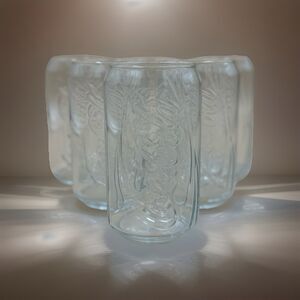 Vintage Set Of 6 Coca-Cola Can Shaped Glasses | Embossed Logo Coke Tumblers